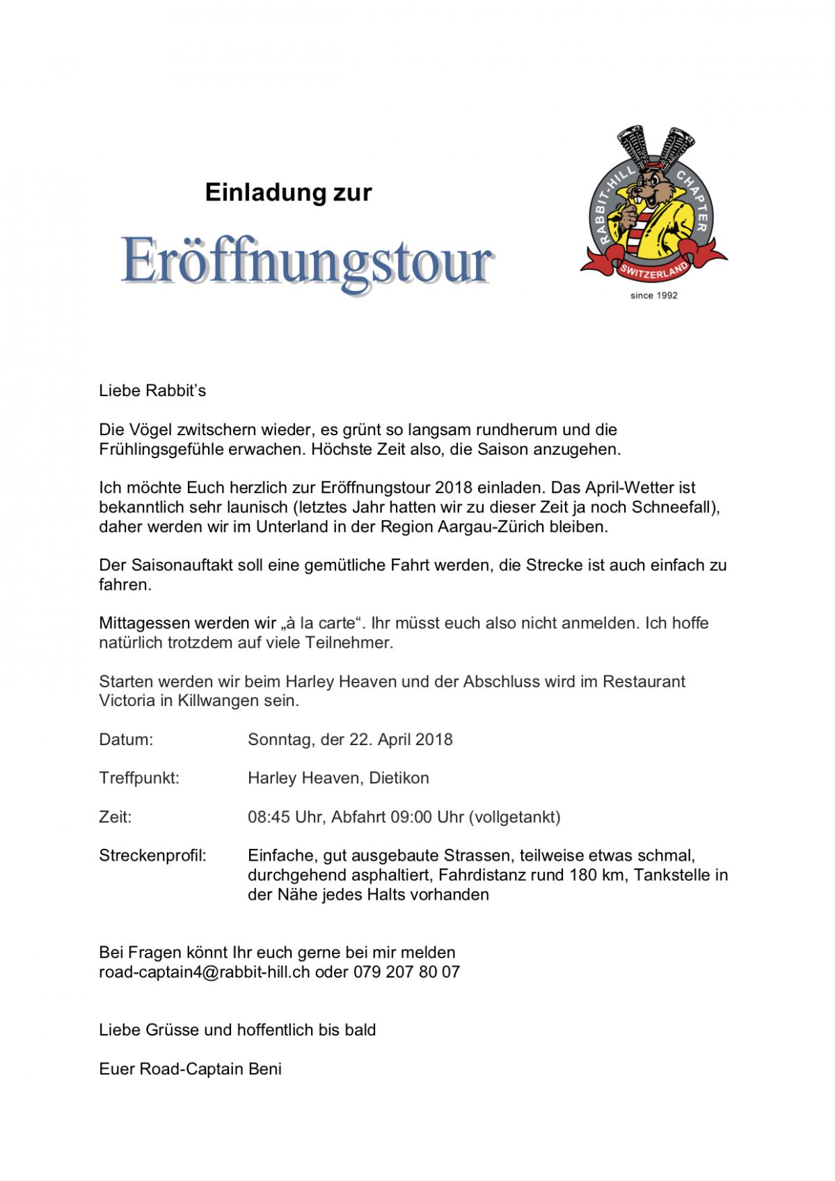 Eröffnungstour 2018