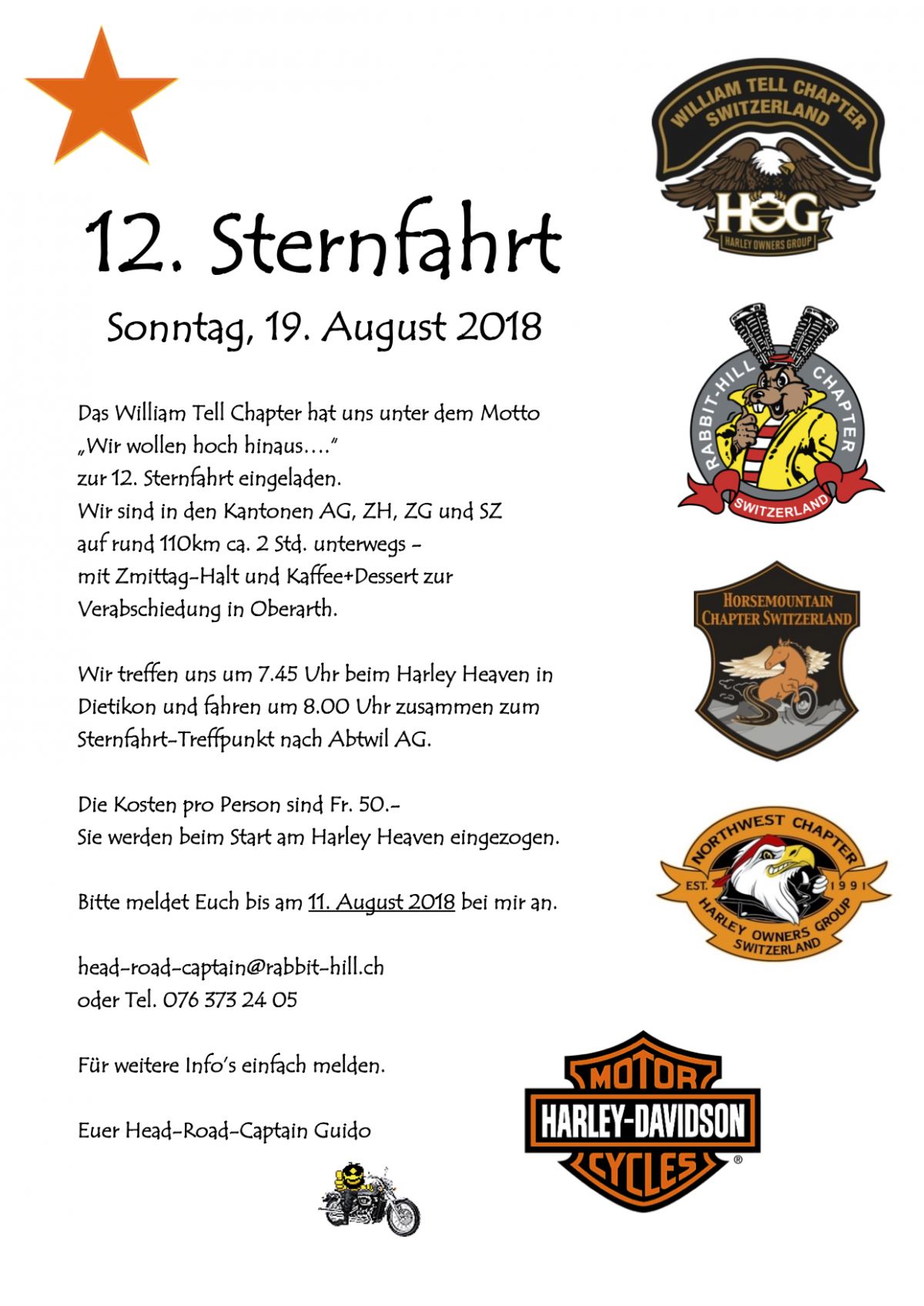 Einladung Sternfahrt 2018